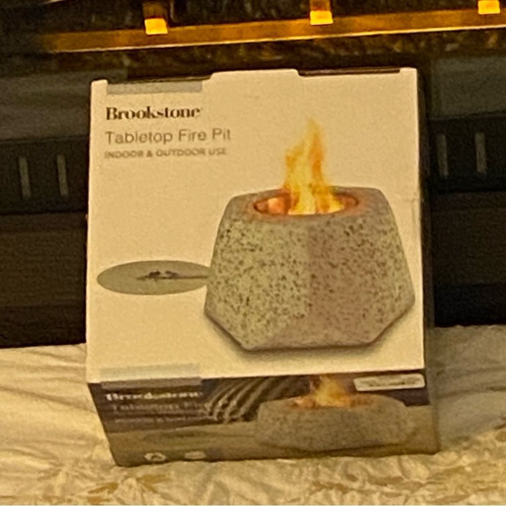 NWT Hexagonal Speckled Heavy Stone Decor w/Fireš„Feature-Indoors/Outdoors/Camping - Picture 2 of 16